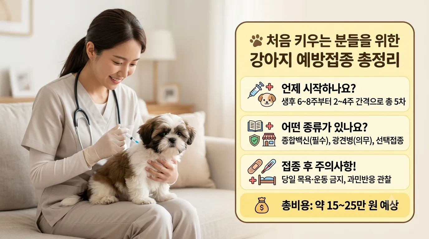 강아지 예방접종 종류 시기 비용 총정리