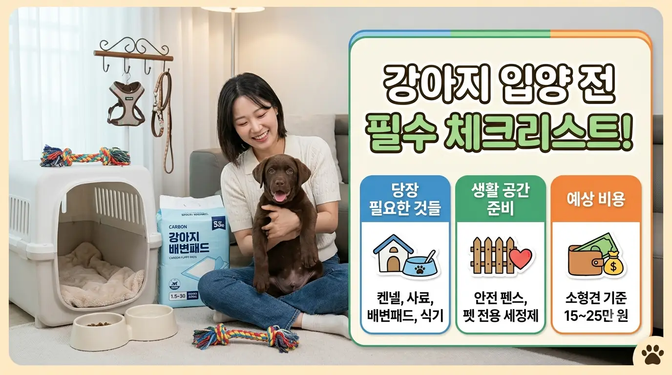 강아지 입양 전 준비물 체크리스트