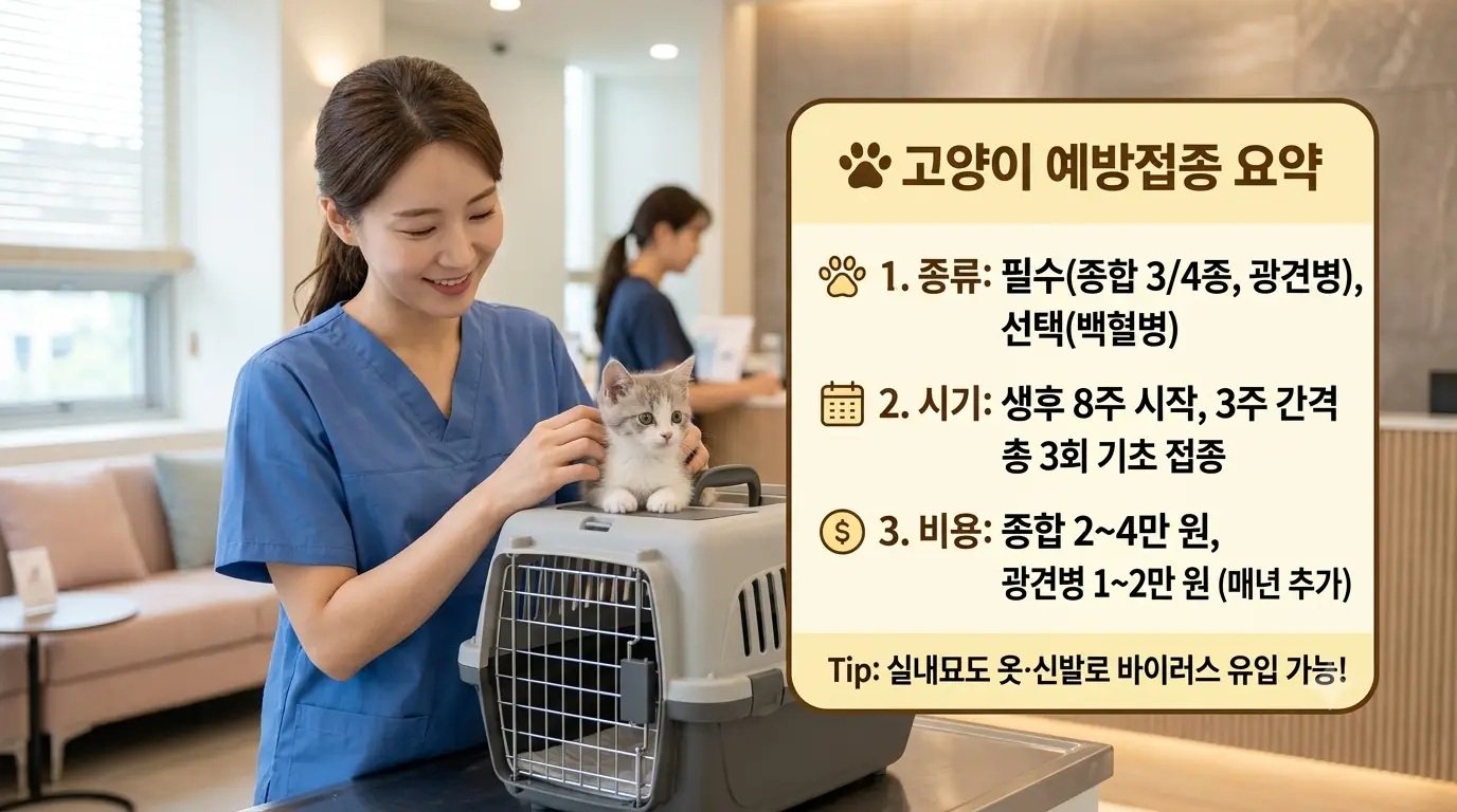 고양이 예방접종 종류 시기 비용 총정리